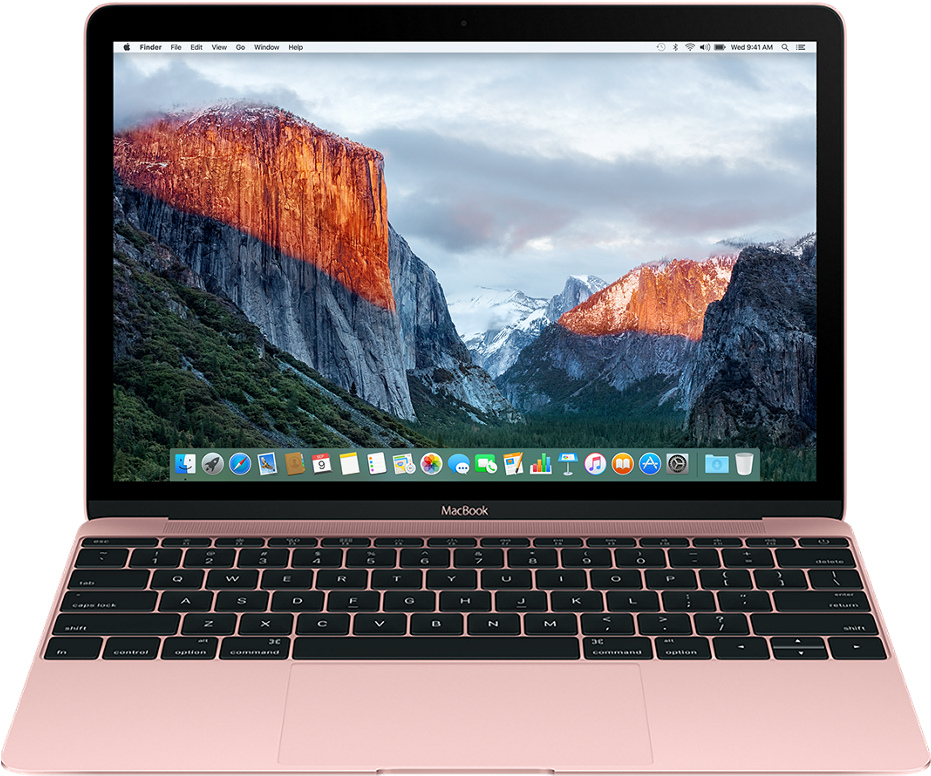 Rose Gold Mac Book Pro Display PNG image