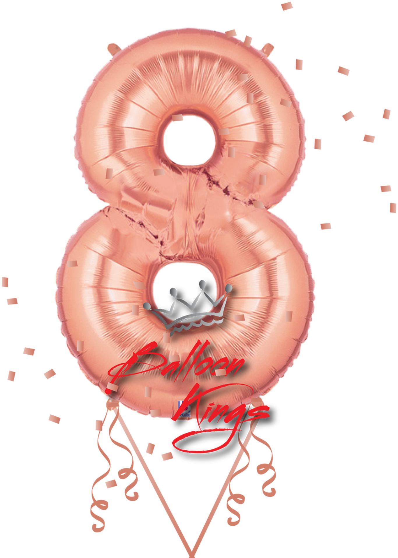 Rose Gold Number8 Balloon PNG image