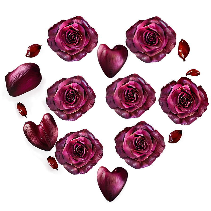 Rose Petals Heart Shape Png 05252024 PNG image