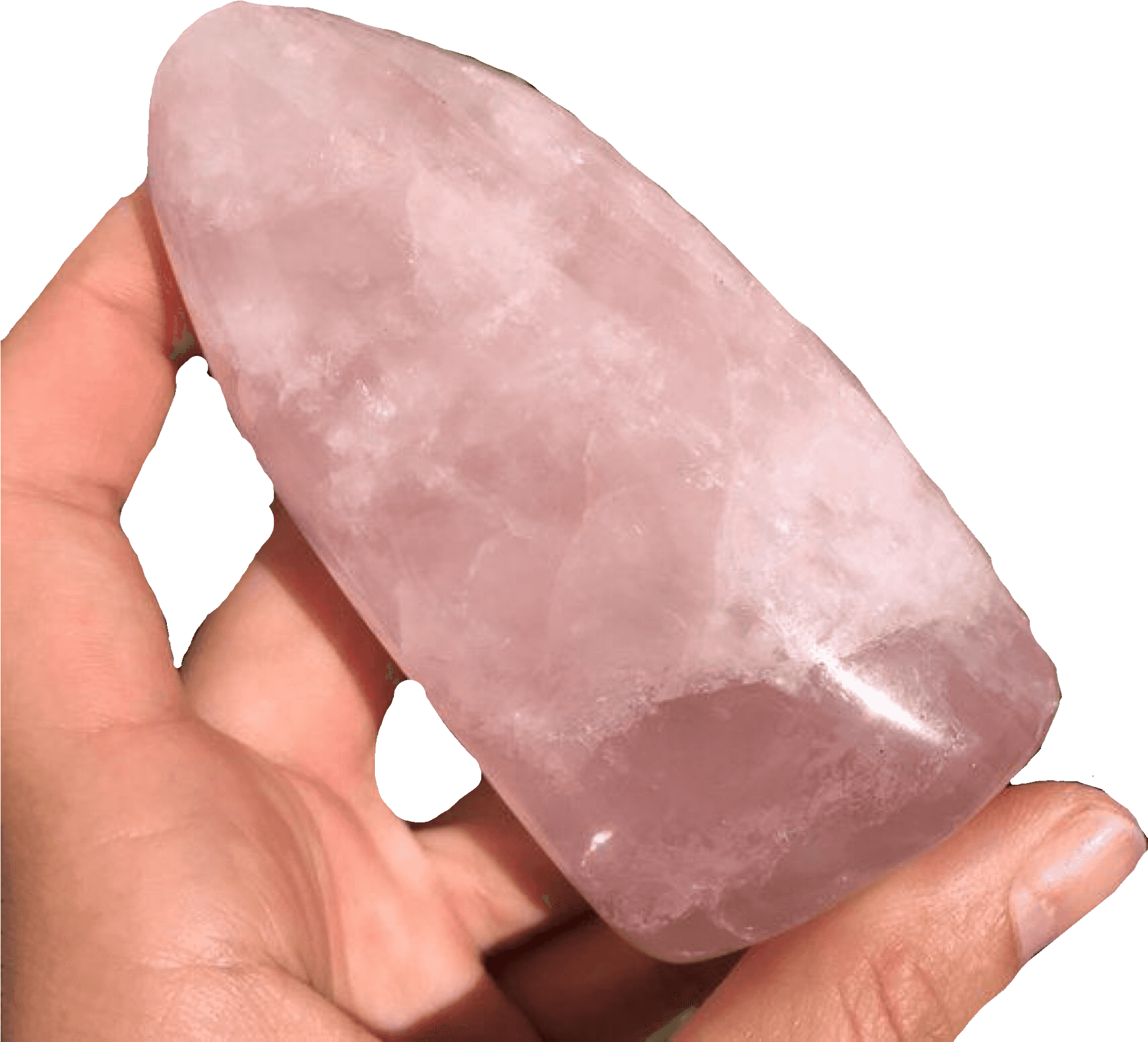 Rose Quartz Crystalin Hand PNG image