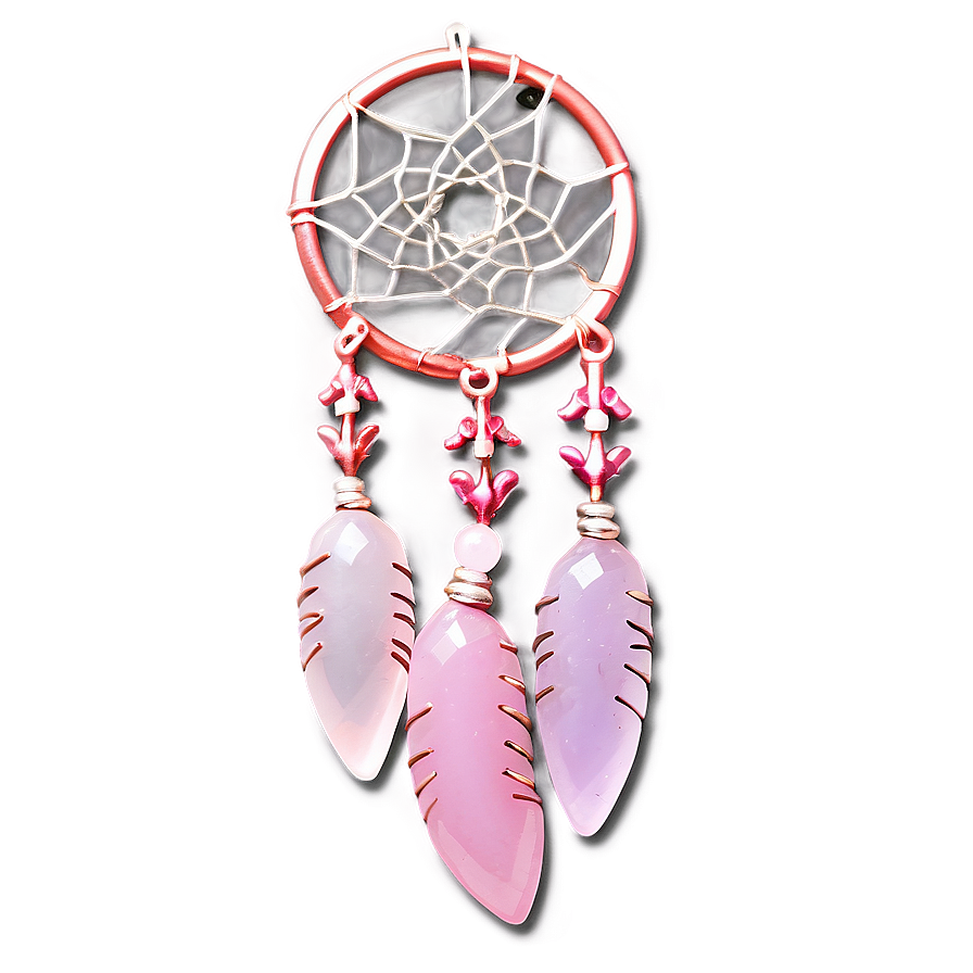 Rose Quartz Dreamcatcher Charm Png Dxh65 PNG image