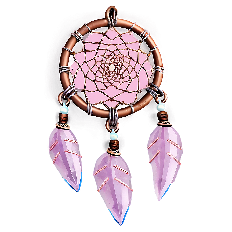 Rose Quartz Dreamcatcher Charm Png Jkx70 PNG image