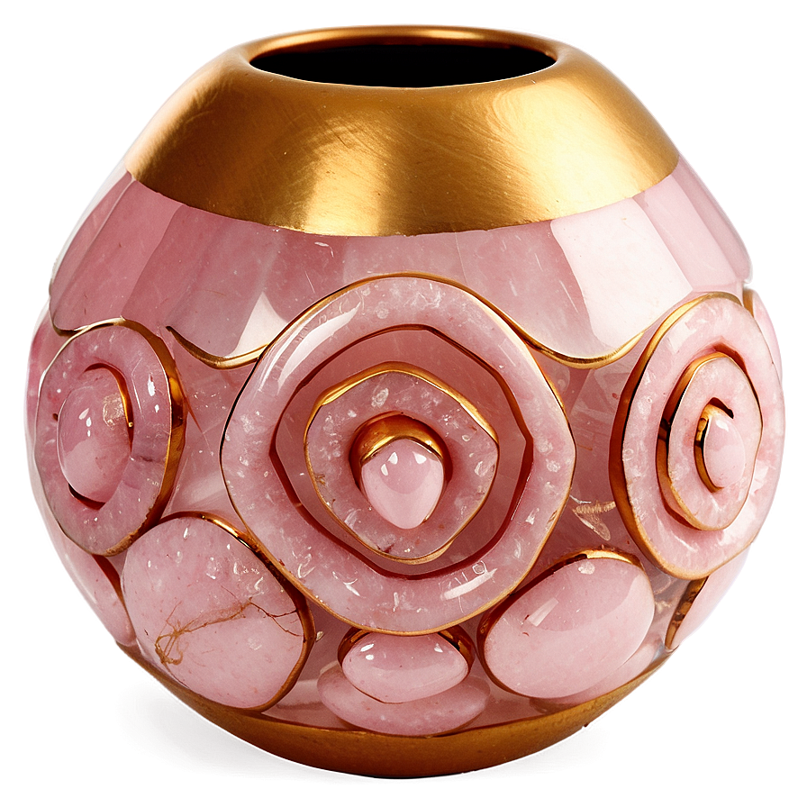 Rose Quartz Gemstone Vase Png 06272024 PNG image