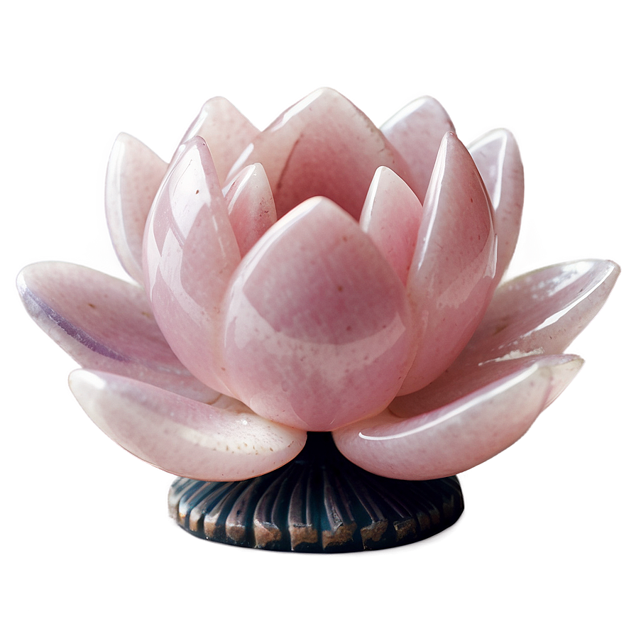 Rose Quartz Lotus Flower Carving Png Ilg PNG image