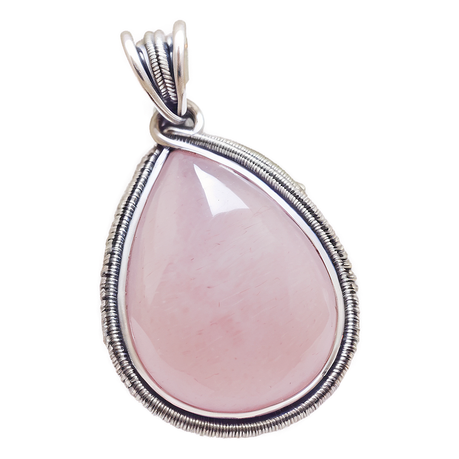 Rose Quartz Wire Wrapped Pendant Png 1 PNG image