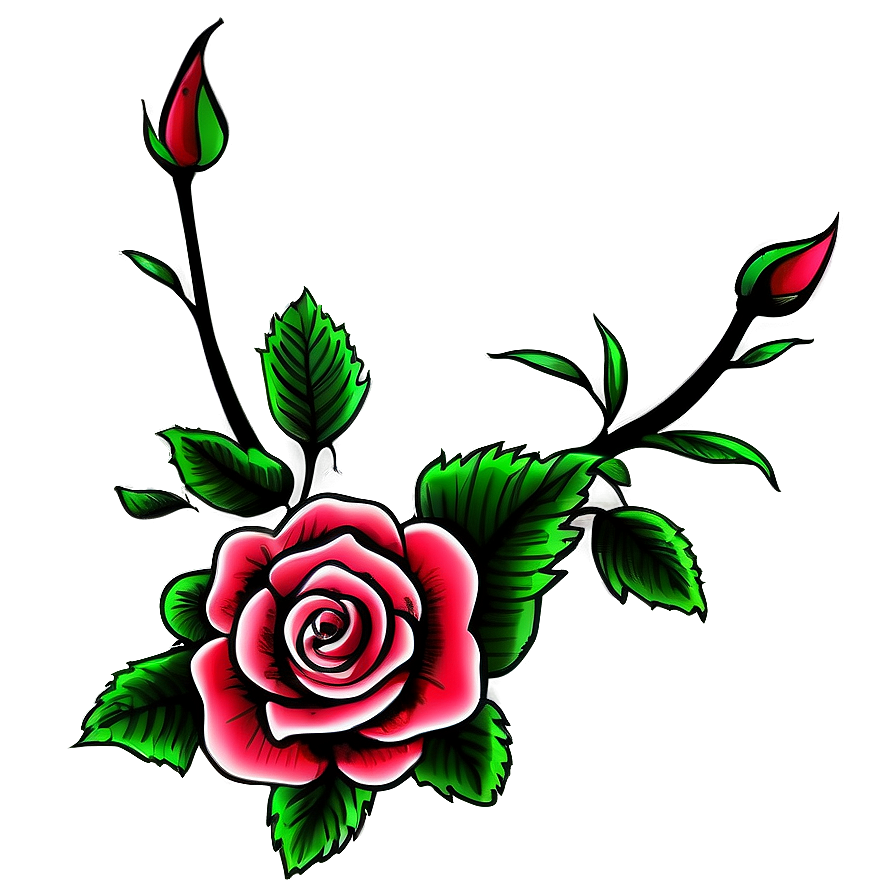 Rose Tattoo Illustration Png Vsu PNG image