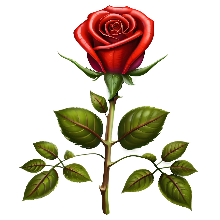 Rose With Leaves Clipart Png Egb54 PNG image