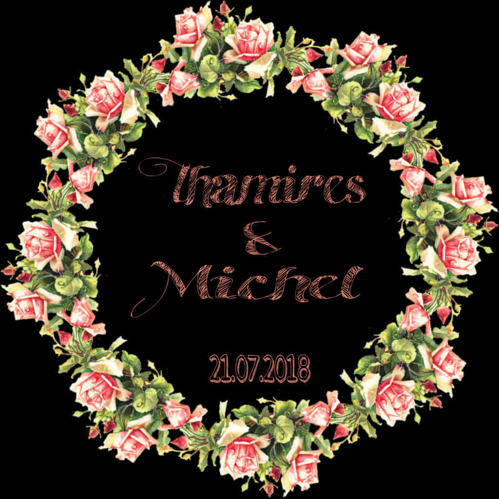 Rose Wreath Vintage Frame20180721 PNG image