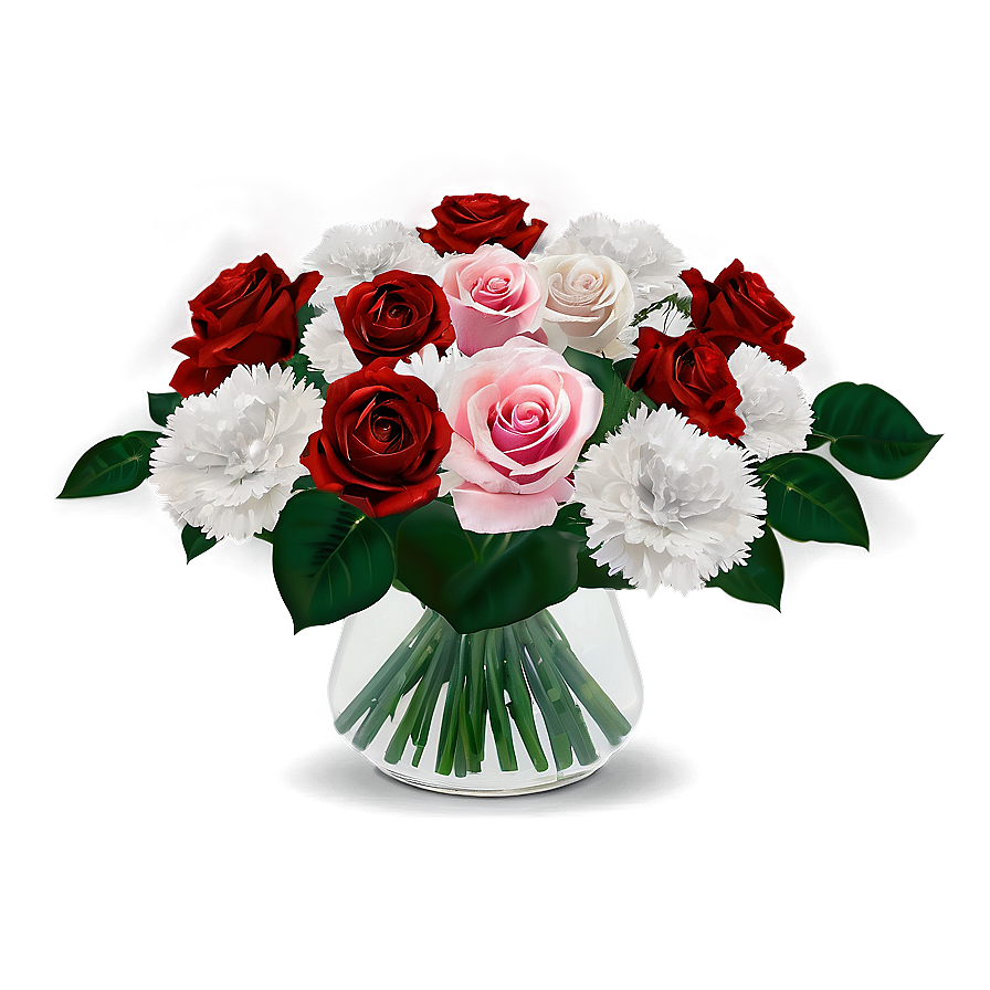 Roses And Carnations Arrangement Png 91 PNG image