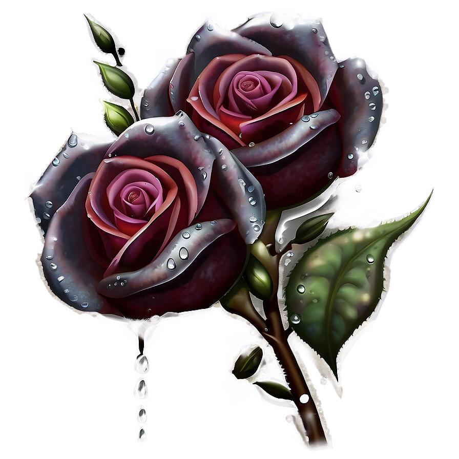 Roses And Dewdrops Png 05042024 PNG image