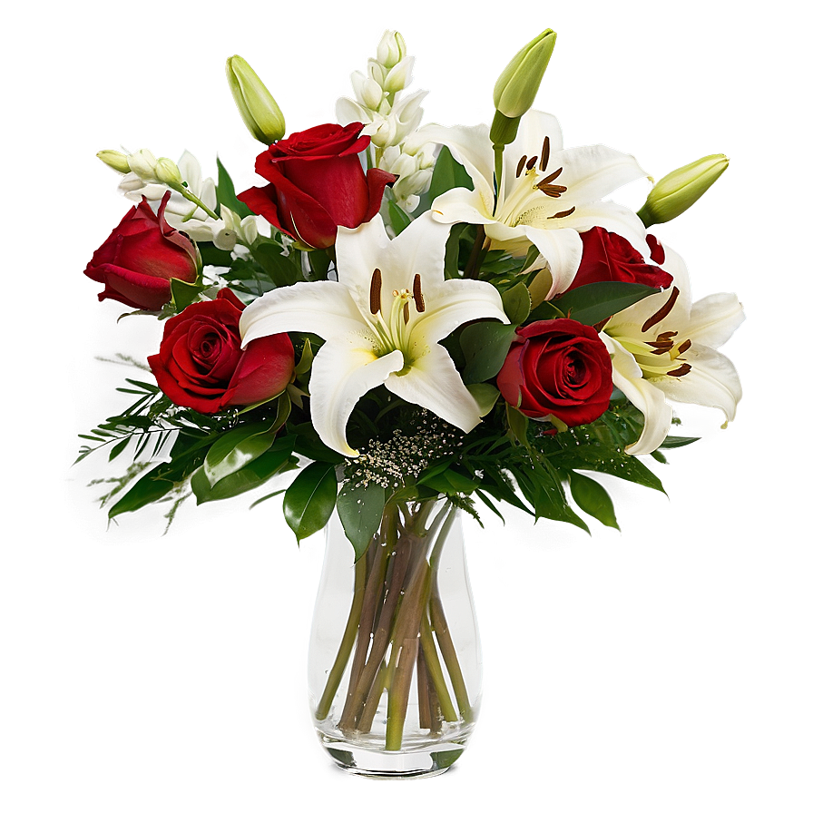 Roses And Lilies Bouquet Png 48 PNG image