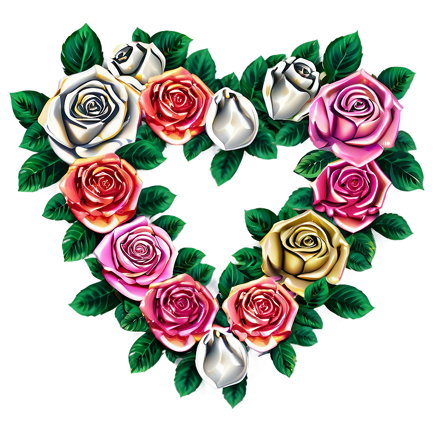 Roses Heart Wreath Png 05042024 PNG image