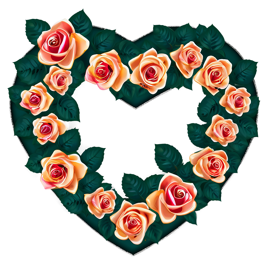 Roses Heart Wreath Png 91 PNG image