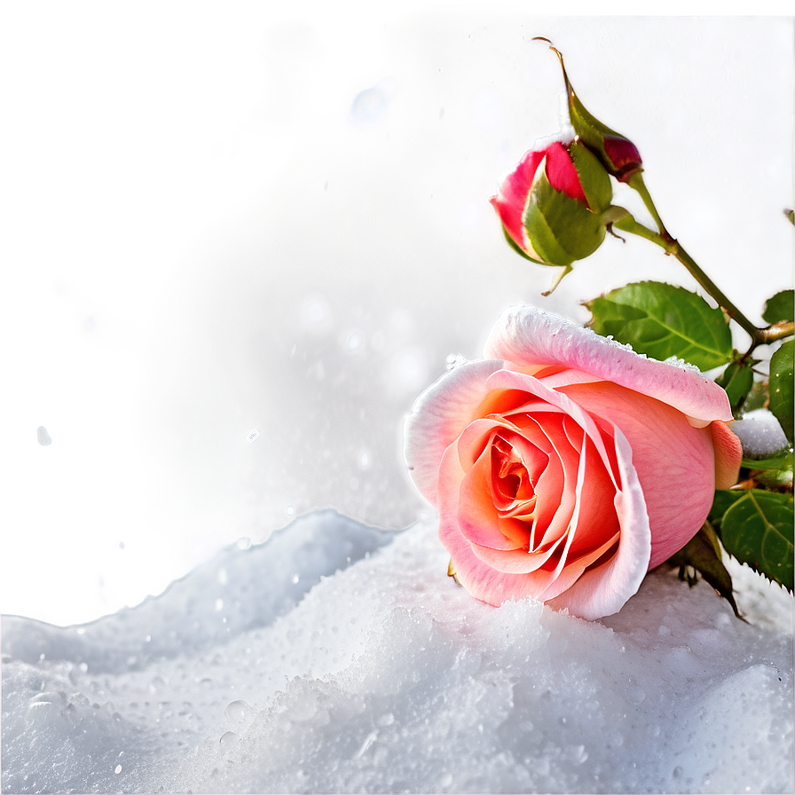 Roses In Snow Png Fme PNG image