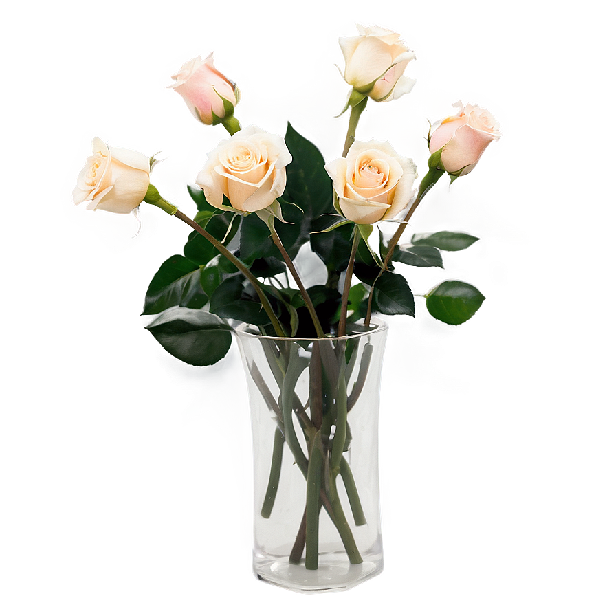 Roses In Vase Arrangement Png Ube PNG image