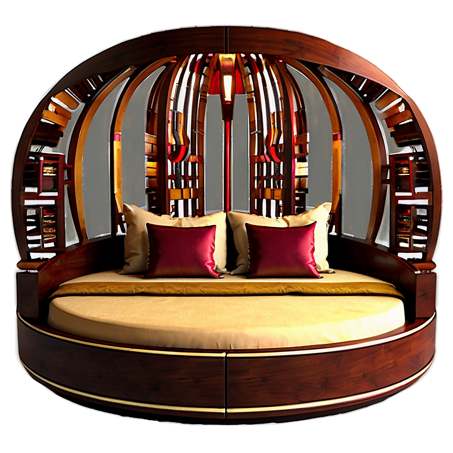 Round Bed Luxury Png 06282024 PNG image
