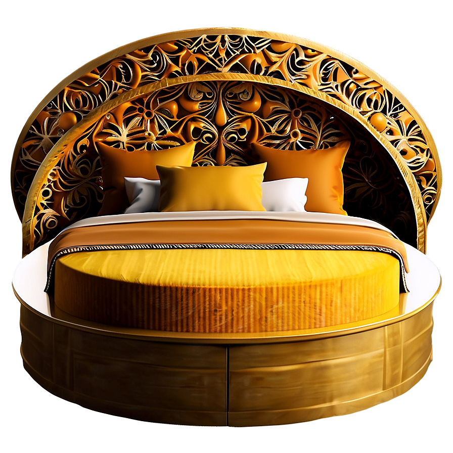 Round Bed Luxury Png Fwb PNG image