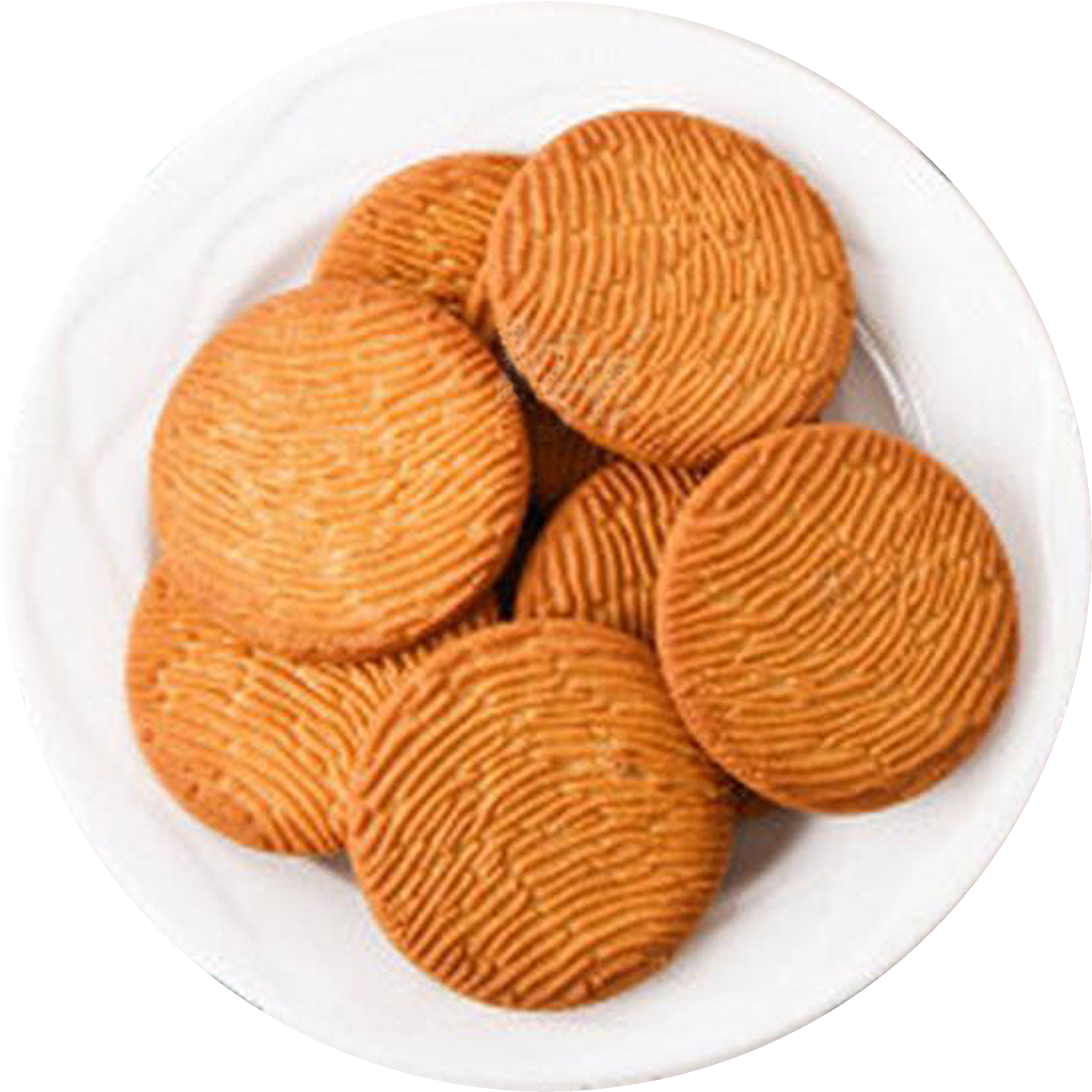 Round Biscuitson Plate PNG image