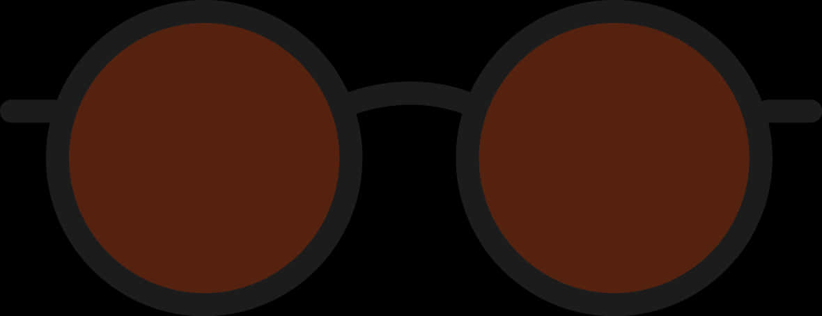 Round Black Glasses Icon PNG image