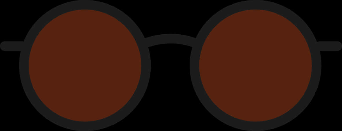 Round Black Glasses Illustration PNG image