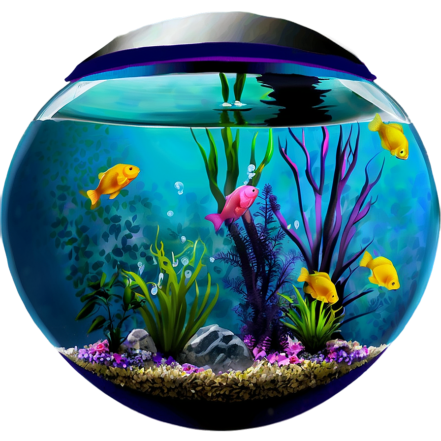 Round Fish Tank Png Drw PNG image