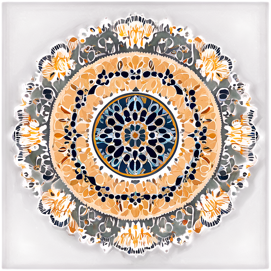 Round Floral Doily Png 06122024 PNG image