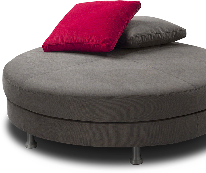 Round Modern Ottomanwith Cushions PNG image