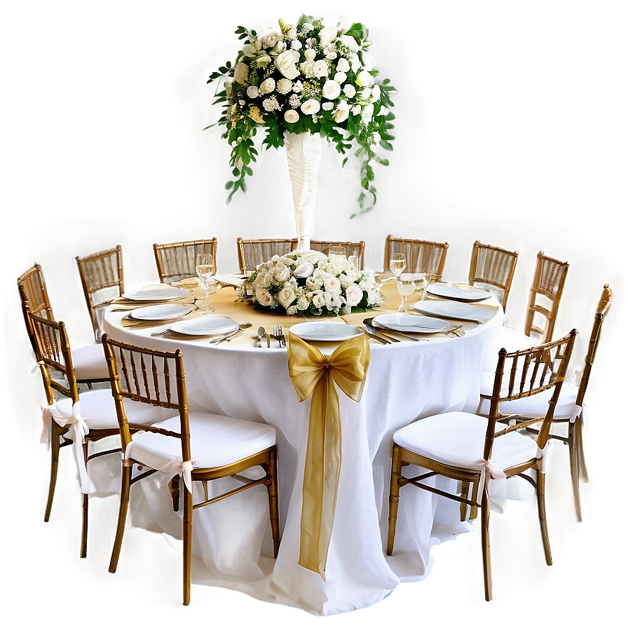 Round Table Wedding Arrangement Png Nrs98 PNG image