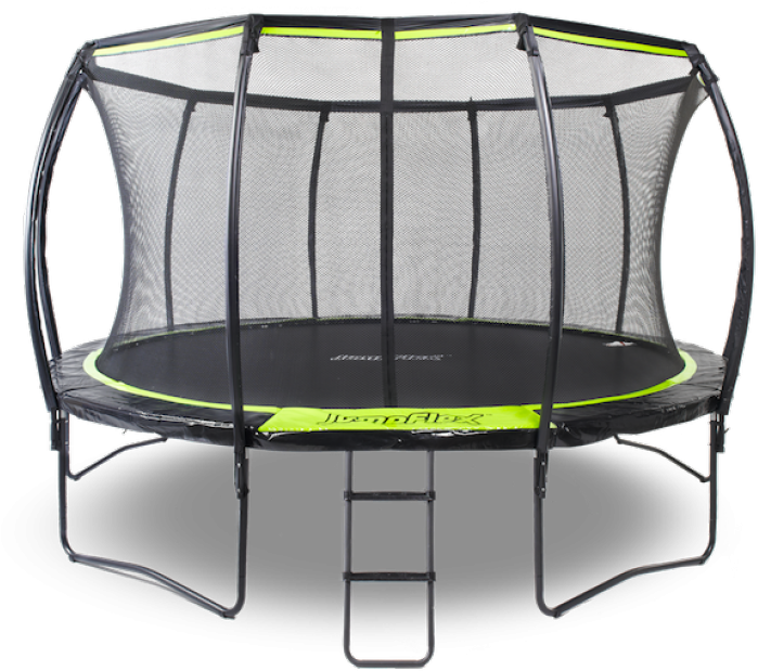 Round Trampolinewith Safety Netand Ladder PNG image