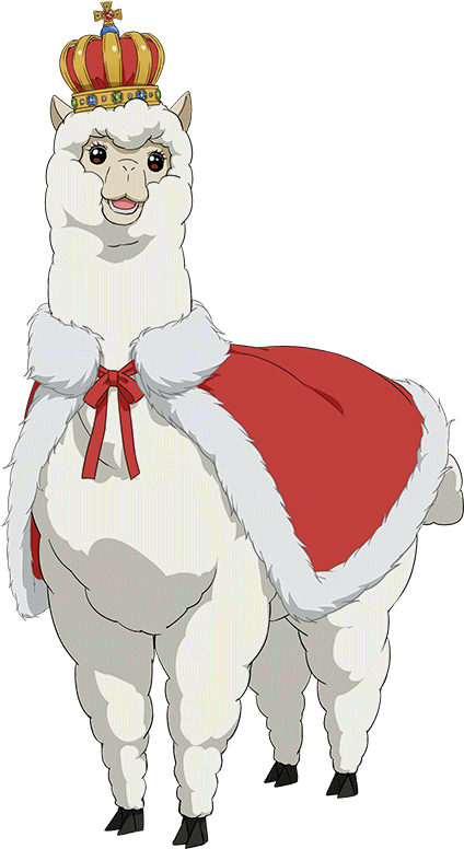 Royal Alpaca Cartoon Character PNG image
