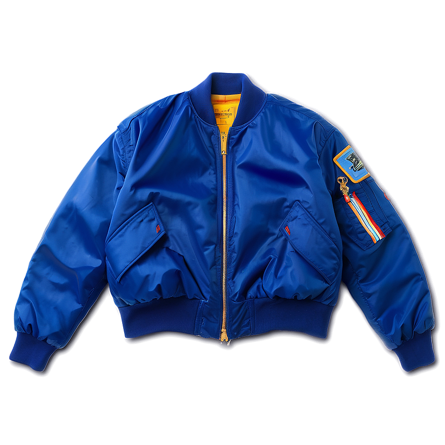 Royal Blue Bomber Jacket Png 06282024 PNG image