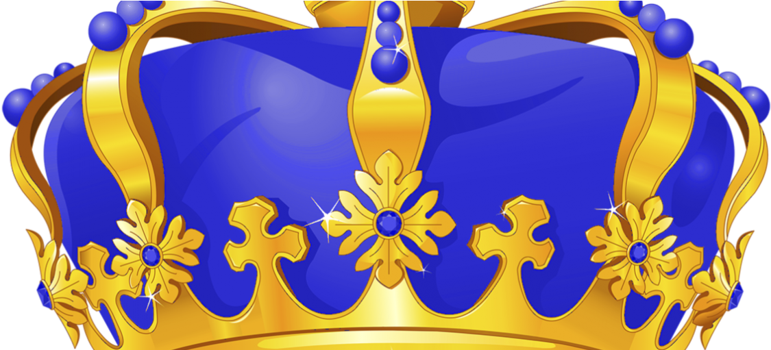 Royal Blueand Gold Crown Illustration PNG image