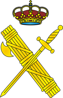 Royal Crownand Crossed Swords Emblem PNG image