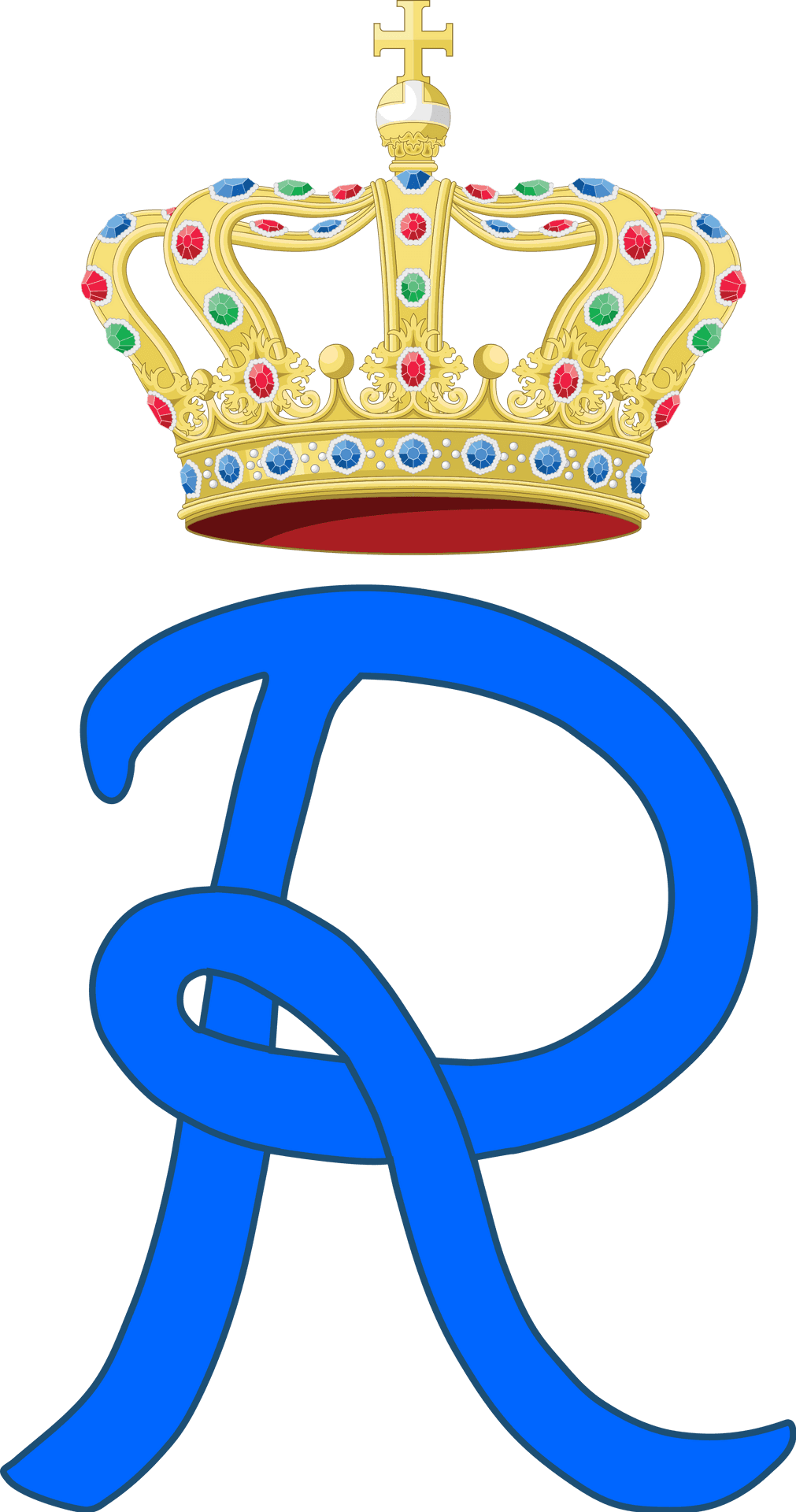 Royal Crownand Monogram Graphic PNG image