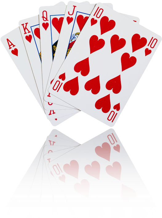 Royal Flush Hearts Poker Hand PNG image