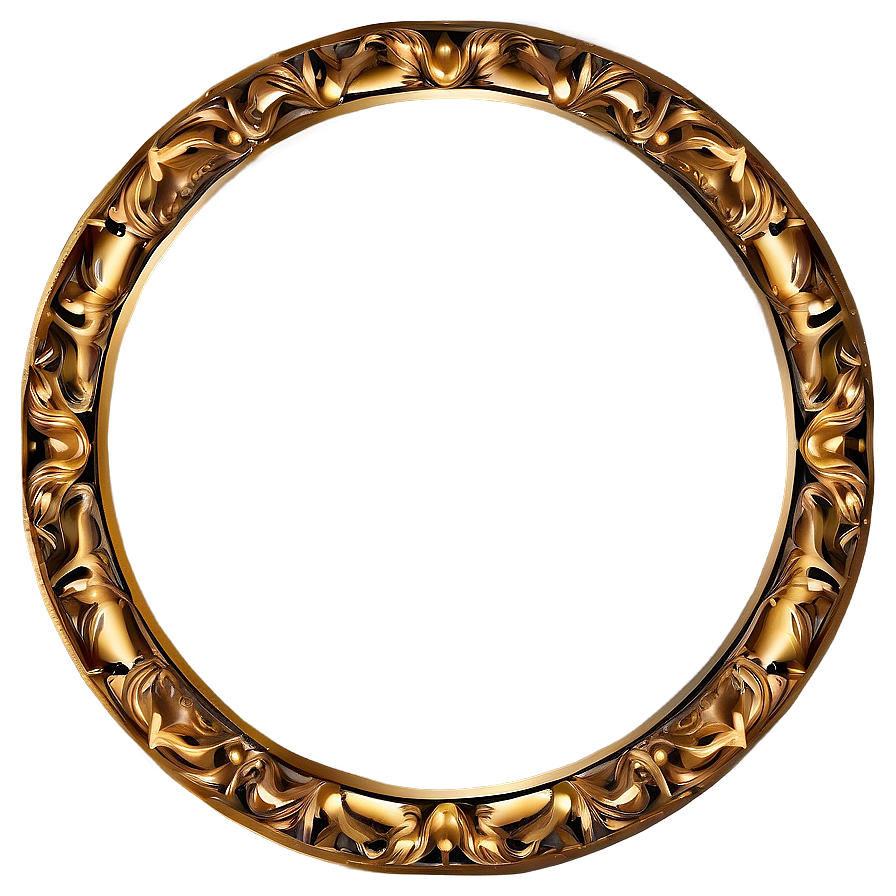 Royal Gold Circle Frame Design Png 6 PNG image