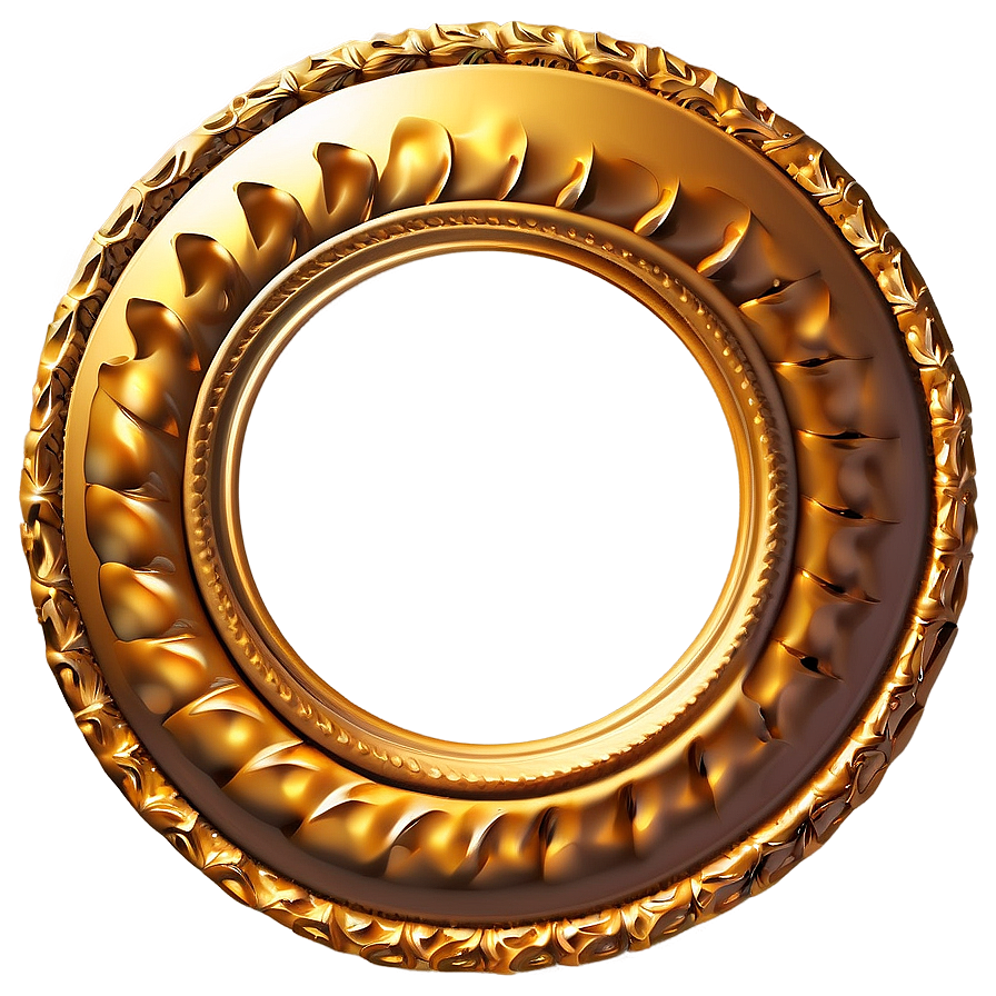 Royal Gold Circle Frame Design Png Kwd4 PNG image