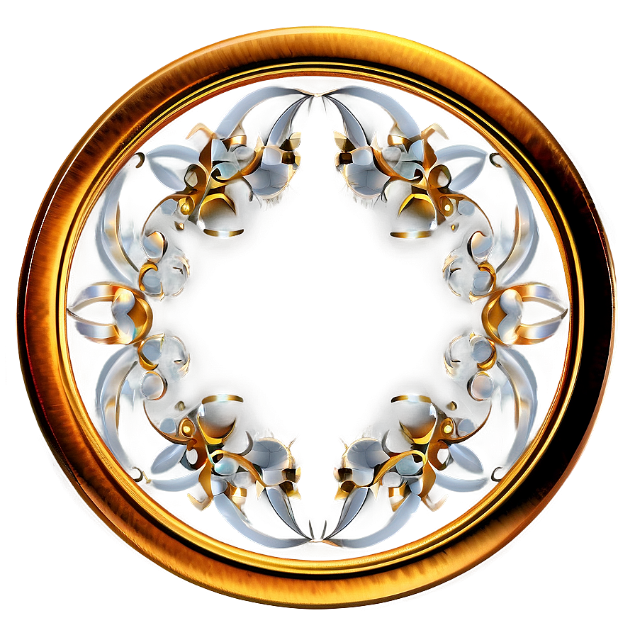 Royal Gold Circle Frame Design Png Yyu9 PNG image