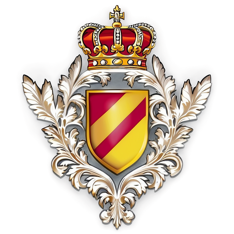 Royal Gold Crest Design Png Qtf PNG image