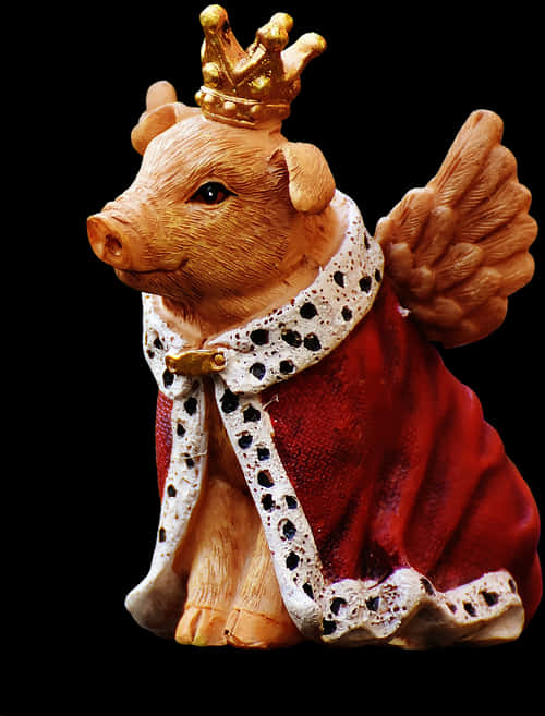 Royal Piglet Figurine PNG image