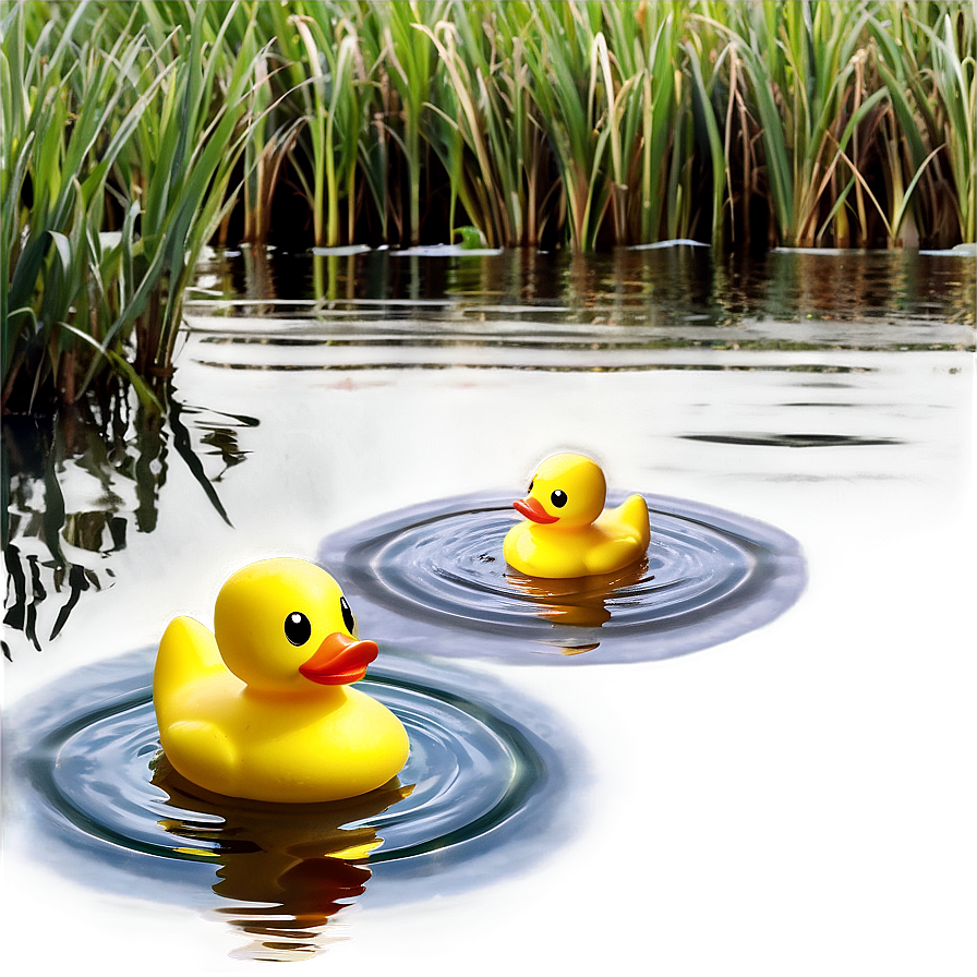 Rubber Duck In A Pond Png 06132024 PNG image