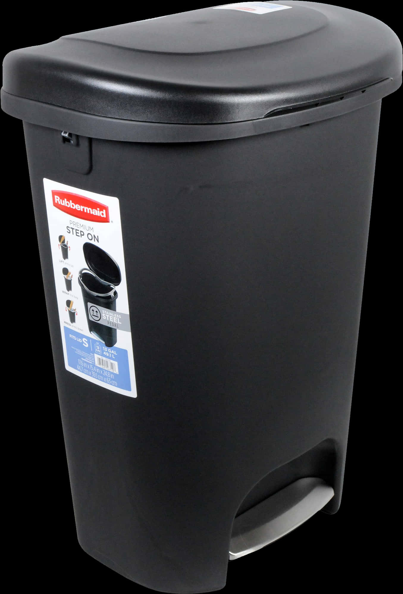 Rubbermaid Step On Trash Can PNG image