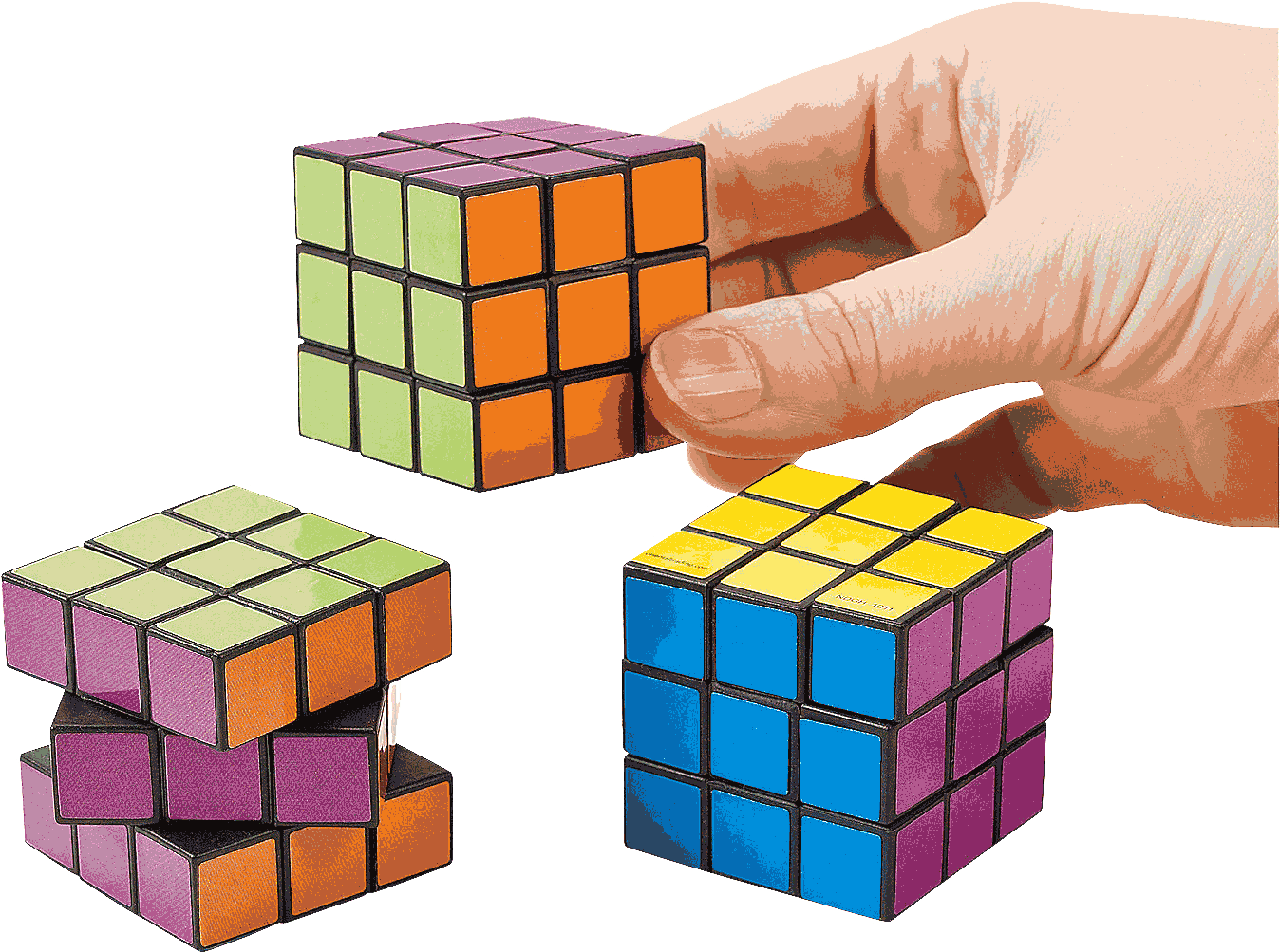 Rubiks Cube Collection Hand Picking One PNG image