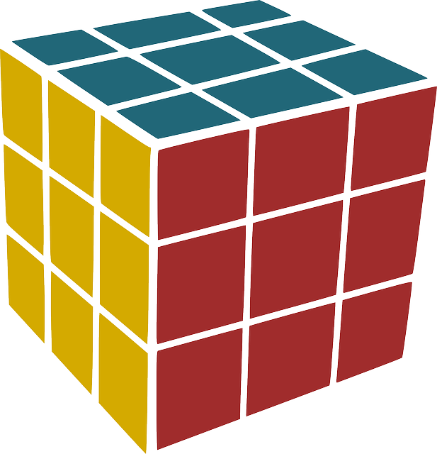 Rubiks Cube Three Faces Visible PNG image