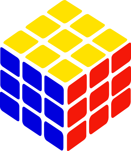 Rubiks Cube Three Sides Visible PNG image