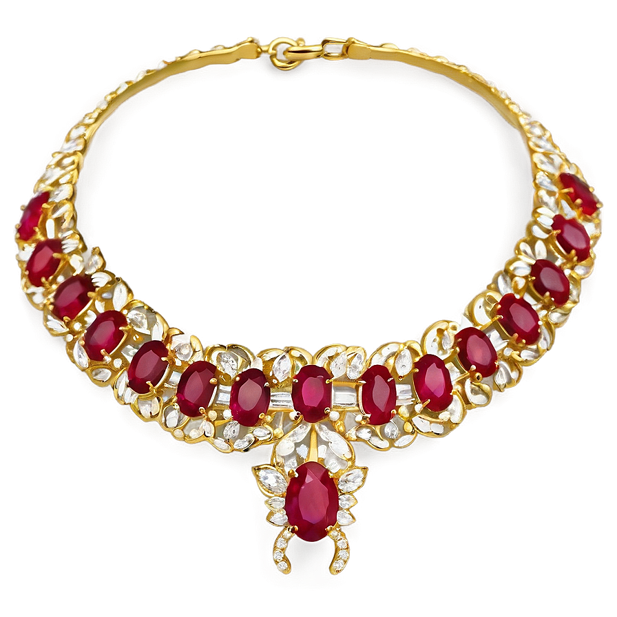 Ruby Gold Necklace Png 36 PNG image