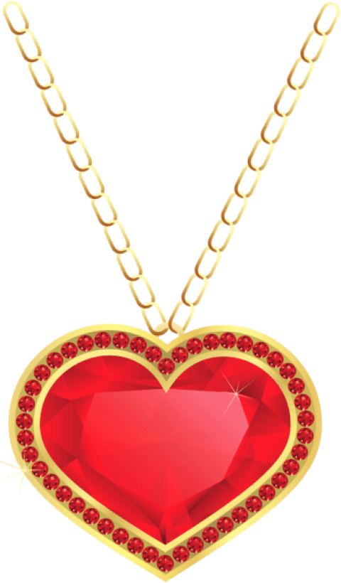 Ruby Heart Pendant Clipart PNG image