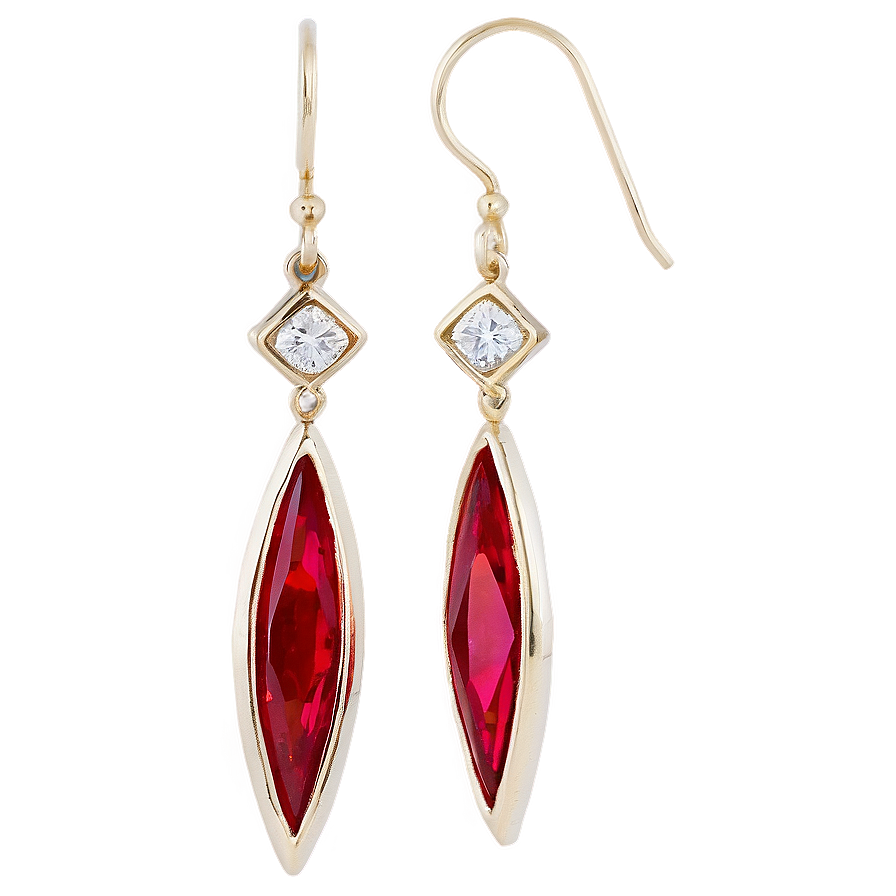 Ruby Red Earring Png Mwt PNG image