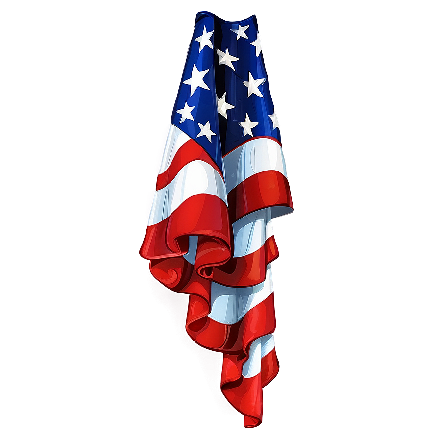 Ruffled American Flag Transparent Clipart Vtt51 PNG image
