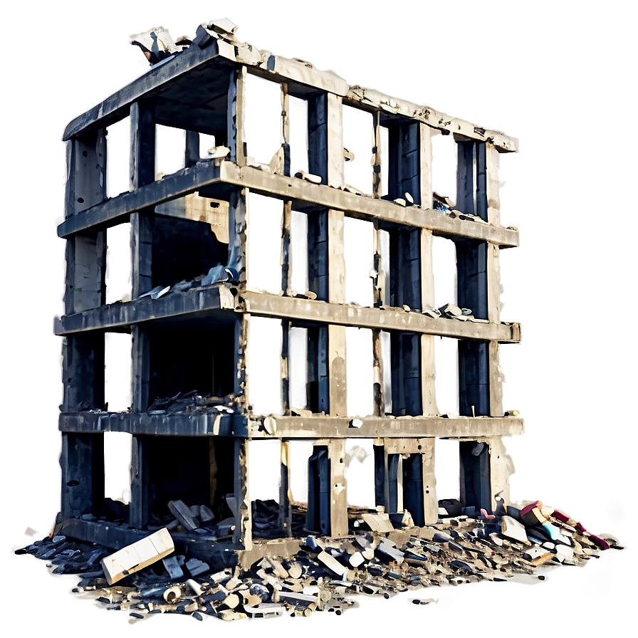 Ruined Building Debris Png 06212024 PNG image